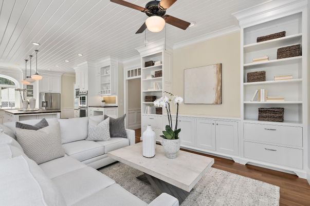 Interior, Kitchen, Living room, Pendant Lights, Recessed Lighting, Stainless Steel Appliances, Wood Texture Flooring