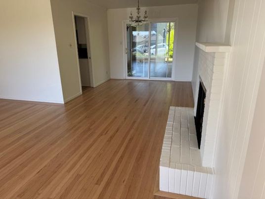 Chandelier, Empty room, Fireplace, Interior, Wood Texture Flooring