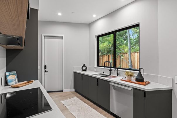 Interior, Kitchen, Recessed Lighting, Wood Texture Flooring