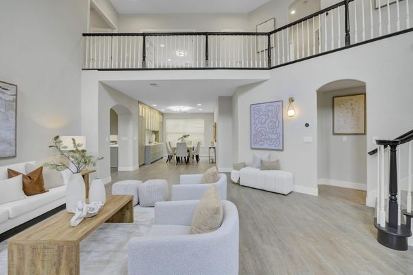Dining room, Interior, Living room, Recessed Lighting, Wood Texture Flooring