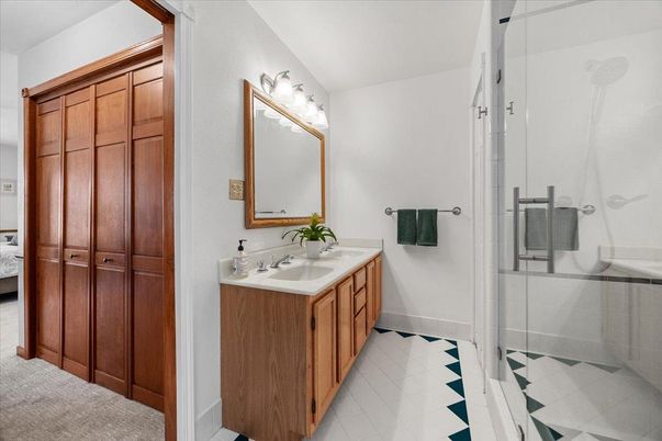 Bathroom, Dual Sink Vanities, Glass Shower, Interior