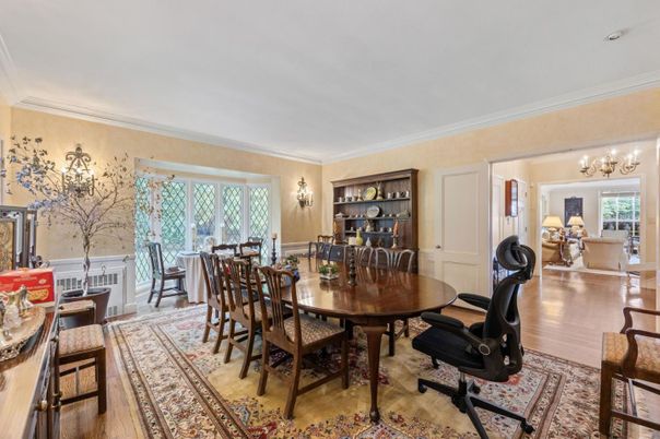 Chandelier, Dining room, Interior, Wood Texture Flooring