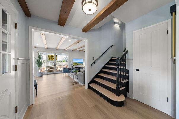 Interior, Recessed Lighting, Wooden Beams, Wood Texture Flooring