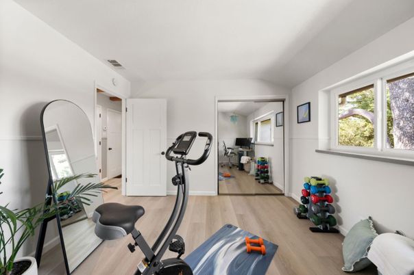 Fitness Equipment, Interior, Wood Texture Flooring
