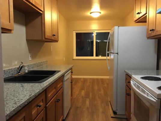Interior, Kitchen, Wood Texture Flooring