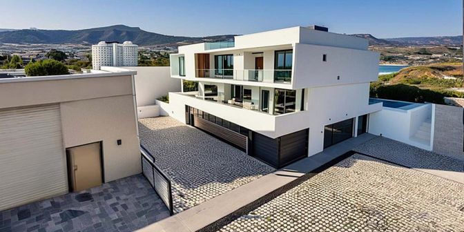 Attached, Exterior, Facade, Modern