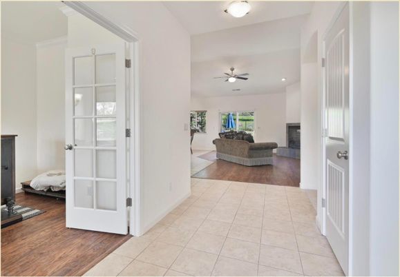 Fireplace, Interior, Recessed Lighting, Wood Texture Flooring