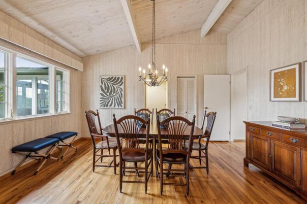 Chandelier, Dining room, Interior, Wood Texture Flooring