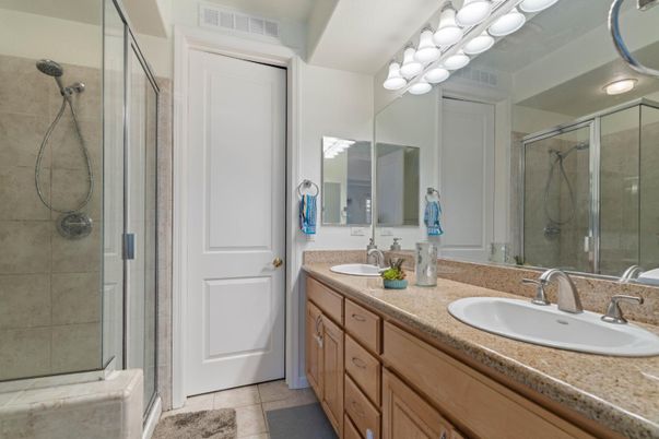 Bathroom, Dual Sink Vanities, Glass Shower, Interior