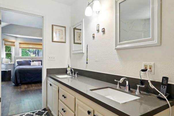 Bathroom, Bedroom, Dual Sink Vanities, Interior, Wood Texture Flooring