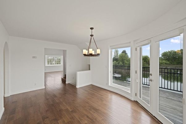 Chandelier, Empty room, Interior, Wood Texture Flooring