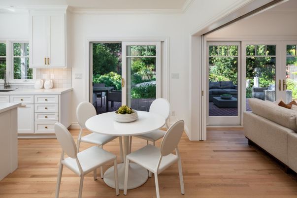 Dining room, Interior, Wood Texture Flooring