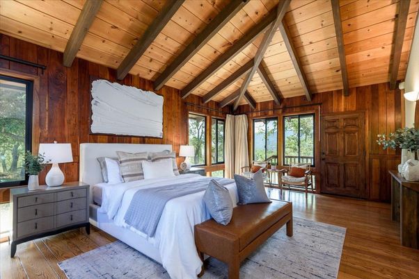 Bedroom, Interior, Wooden Beams, Wooden Ceilings, Wood Texture Flooring, Wooden Walls