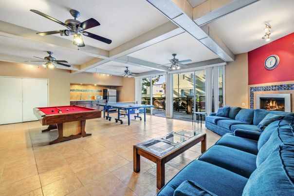 Billiard Table, Fireplace, Game Room, Interior, Living room