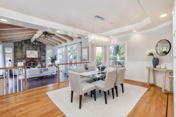 Chandelier, Interior, Recessed Lighting, Wood Texture Flooring