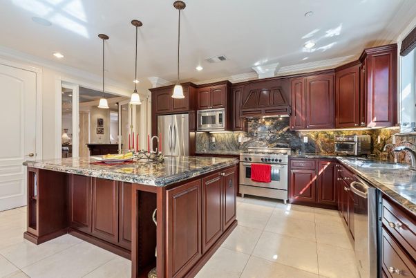 Interior, Kitchen, Pendant Lights, Recessed Lighting, Stainless Steel Appliances