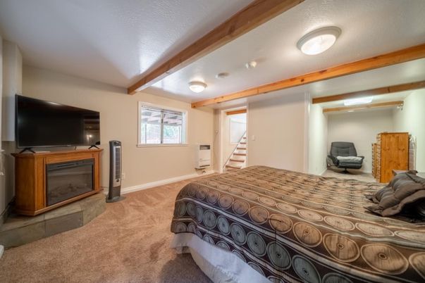 Bedroom, Fireplace, Interior, Wooden Beams