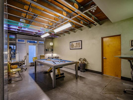 Billiard Table, Game Room, Interior, Wooden Beams
