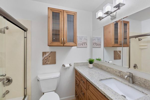 Bathroom, Dual Sink Vanities, Glass Shower, Interior