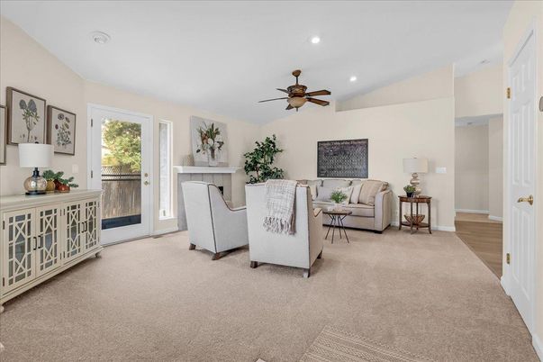 Fireplace, Interior, Living room, Recessed Lighting