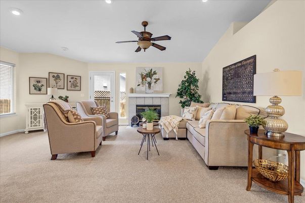 Fireplace, Interior, Living room, Recessed Lighting