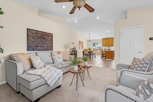 Chandelier, Dining room, Interior, Kitchen, Living room, Recessed Lighting