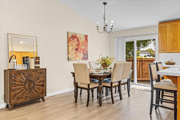 Chandelier, Dining room, Interior, Wood Texture Flooring