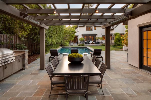 Exterior, Fireplace, Pool