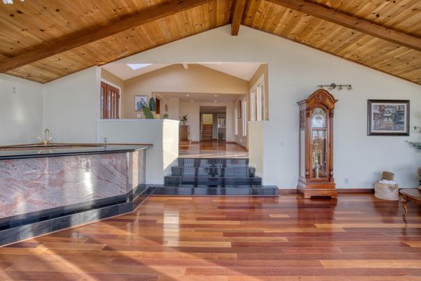 Fireplace, Interior, Recessed Lighting, Wooden Beams, Wooden Ceilings, Wood Texture Flooring