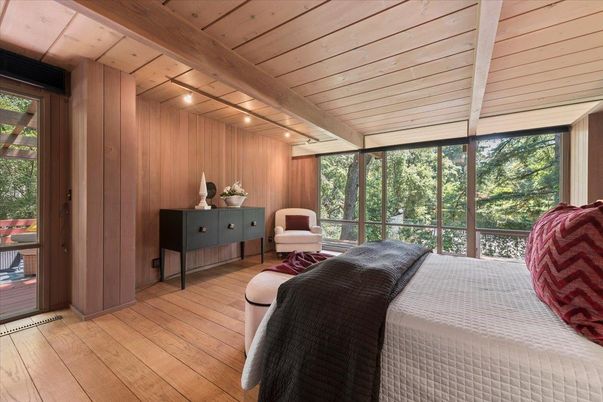Bedroom, Interior, Wooden Beams, Wooden Ceilings, Wood Texture Flooring, Wooden Walls