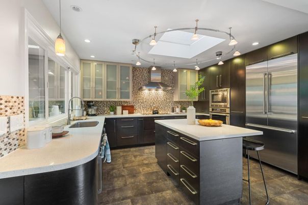 Interior, Kitchen, Pendant Lights, Recessed Lighting, Stainless Steel Appliances