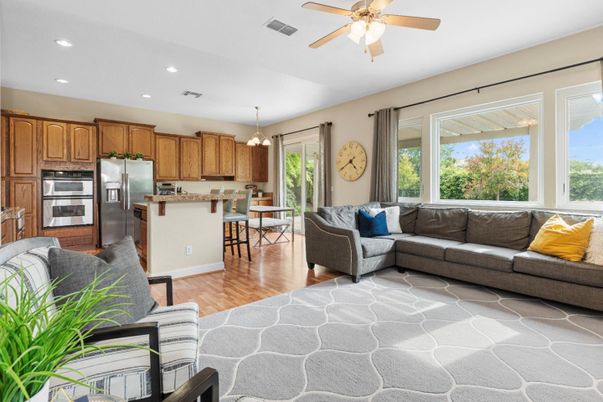 Interior, Kitchen, Living room, Pendant Lights, Recessed Lighting, Stainless Steel Appliances, Wood Texture Flooring