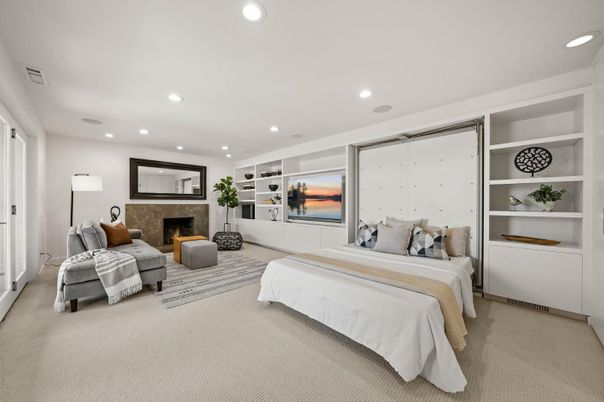 Bedroom, Fireplace, Interior, Recessed Lighting