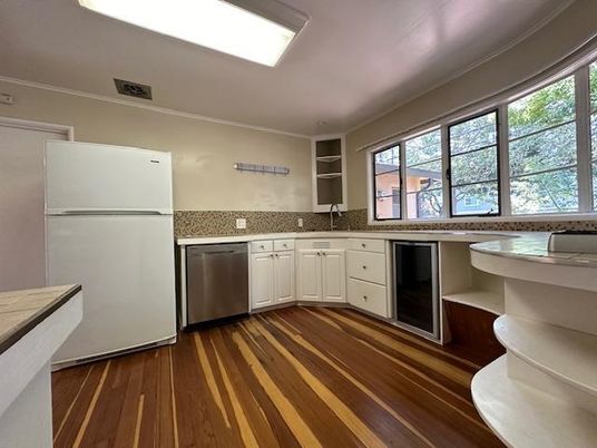 Interior, Kitchen, Stainless Steel Appliances, Wood Texture Flooring