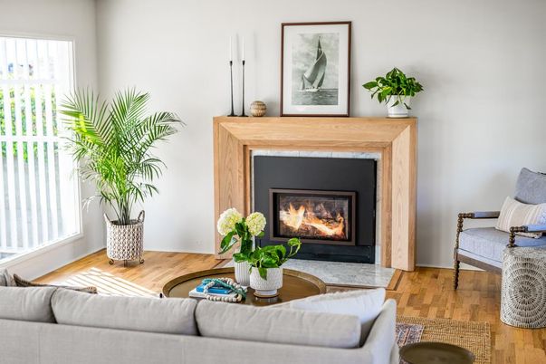 Fireplace, Interior, Living room, Wood Texture Flooring