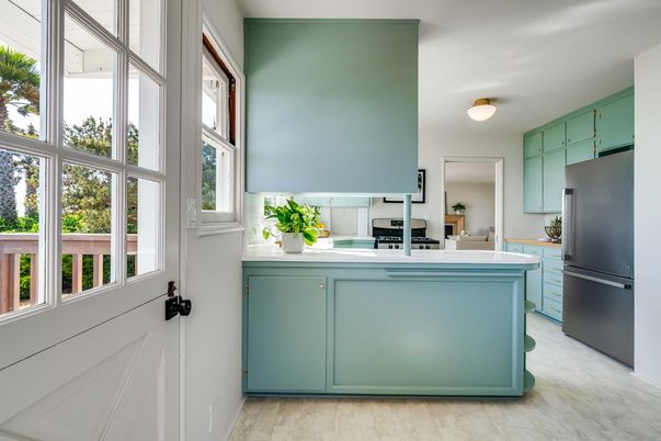 Interior, Kitchen, Stainless Steel Appliances, Wood Texture Flooring