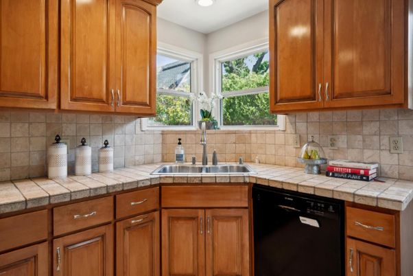 Interior, Kitchen, Recessed Lighting, Tile Countertops