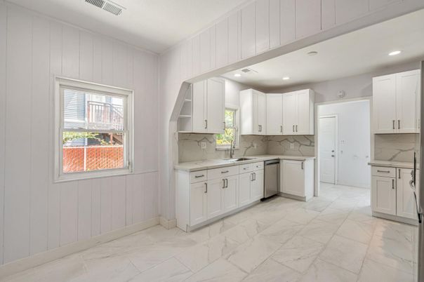 Interior, Kitchen, Marble, Recessed Lighting, Stainless Steel Appliances
