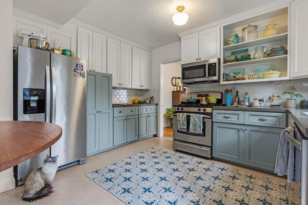 Interior, Kitchen, Stainless Steel Appliances, Wood Texture Flooring