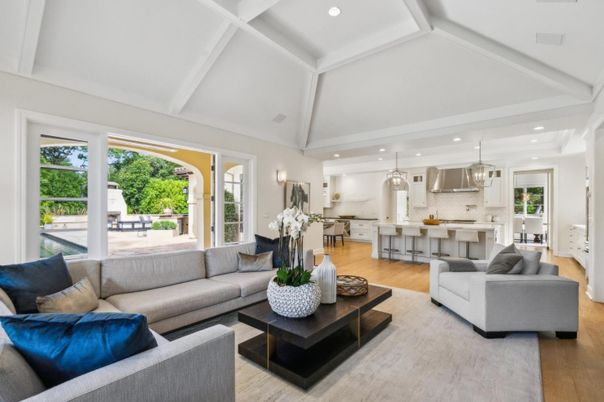 Interior, Kitchen, Living room, Pendant Lights, Recessed Lighting, Stainless Steel Appliances, Wood Texture Flooring