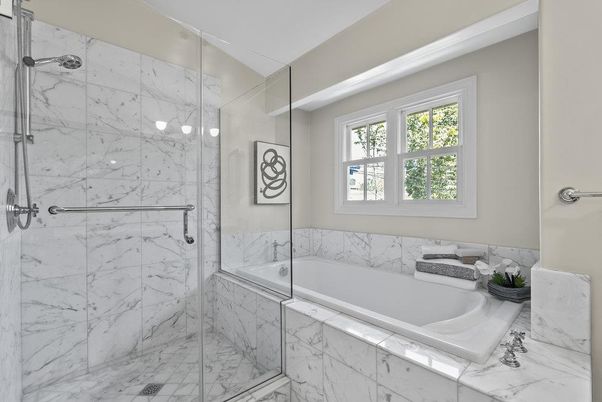 Bathroom, Glass Shower, Interior, Marble, Marble Walls