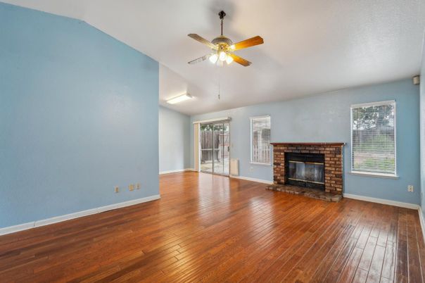 Empty room, Fireplace, Interior, Wood Texture Flooring