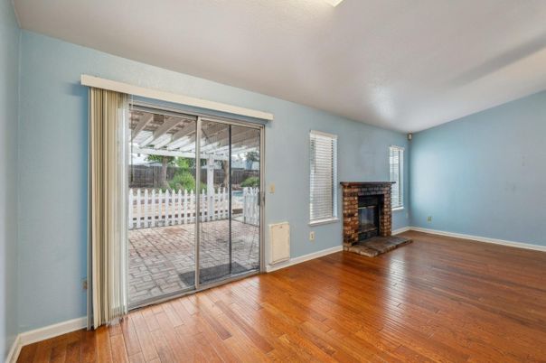 Empty room, Fireplace, Interior, Wood Texture Flooring