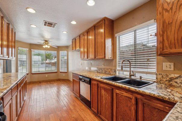 Interior, Kitchen, Recessed Lighting, Wood Texture Flooring