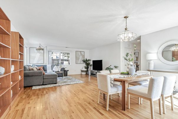 Dining room, Interior, Living room, Pendant Lights, Wood Texture Flooring