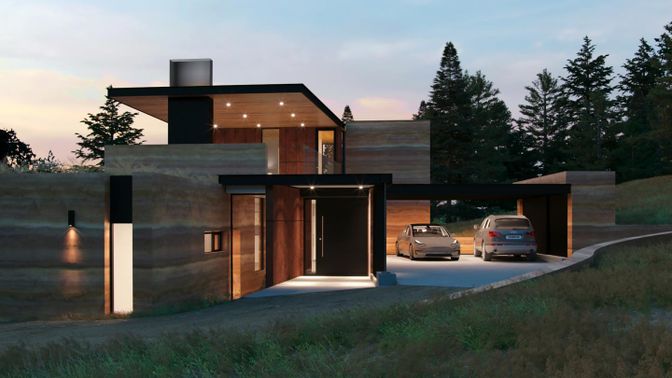 Attached, Backyard, Exterior, Facade, Modern