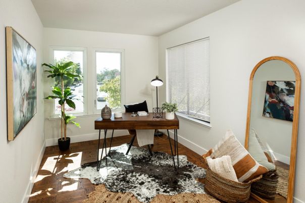 Home Office, Interior, Wood Texture Flooring