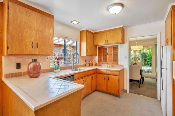 Interior, Kitchen, Recessed Lighting, Tile Countertops
