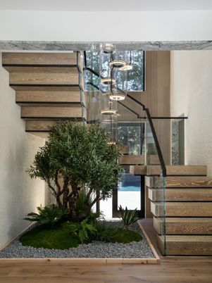 Interior, Pendant Lights, Wood Texture Flooring