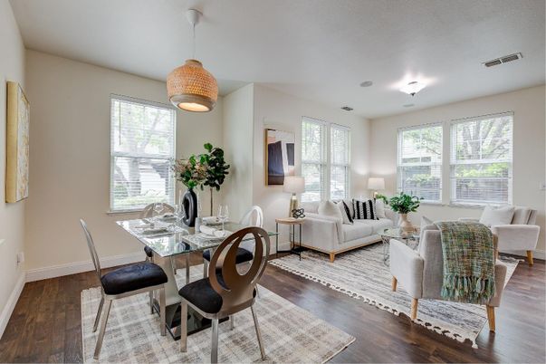 Dining room, Interior, Living room, Wood Texture Flooring